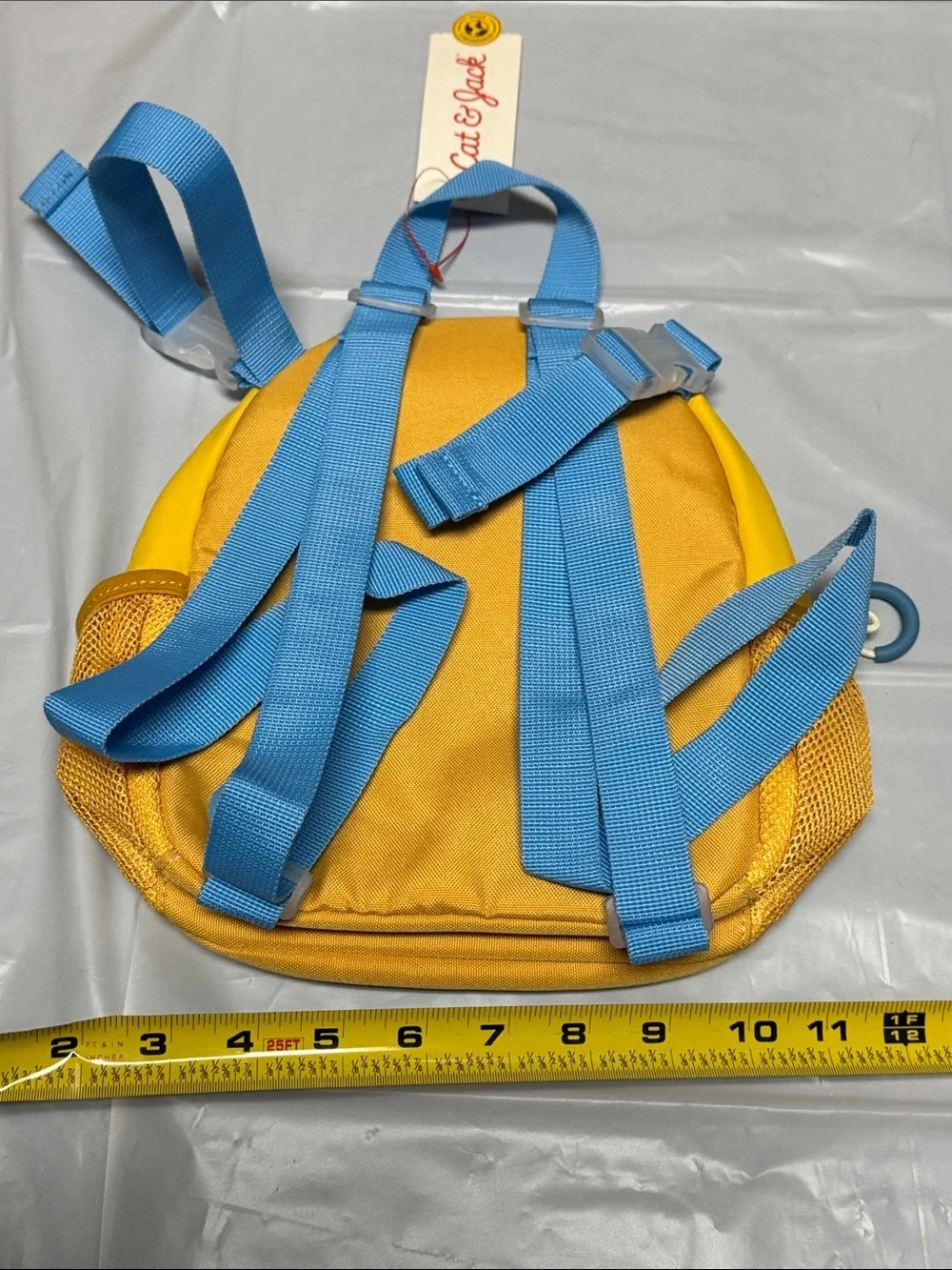 Cat & Jack Yellow Mini Smiley Backpack with Blue Accents